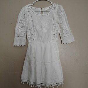 Love Shack Fancy Dress XS Novalie Crochet Beach Boho Cottage Peasant Bohemian